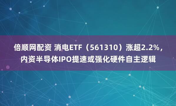 倍顺网配资 消电ETF（561310）涨超2.2%，内资半导体IPO提速或强化硬件自主逻辑
